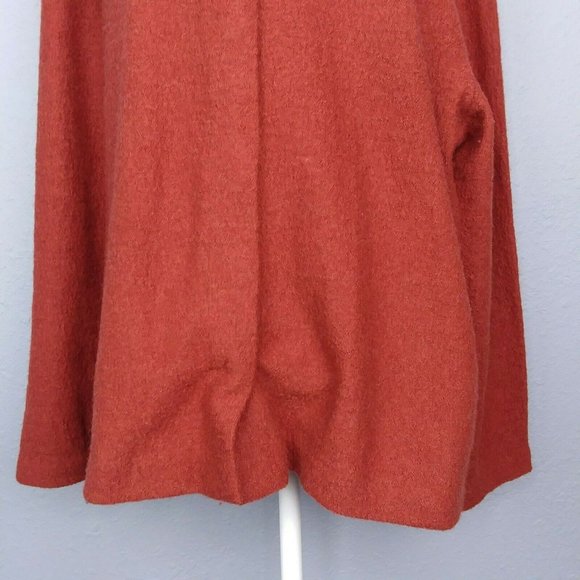 Evan-Picone Women's 100% Wool Faux Fur Collar Jacket Rust Red Button Plus 2X - Picture 5 of 11